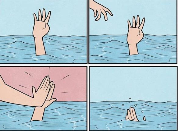 Drowning High Five